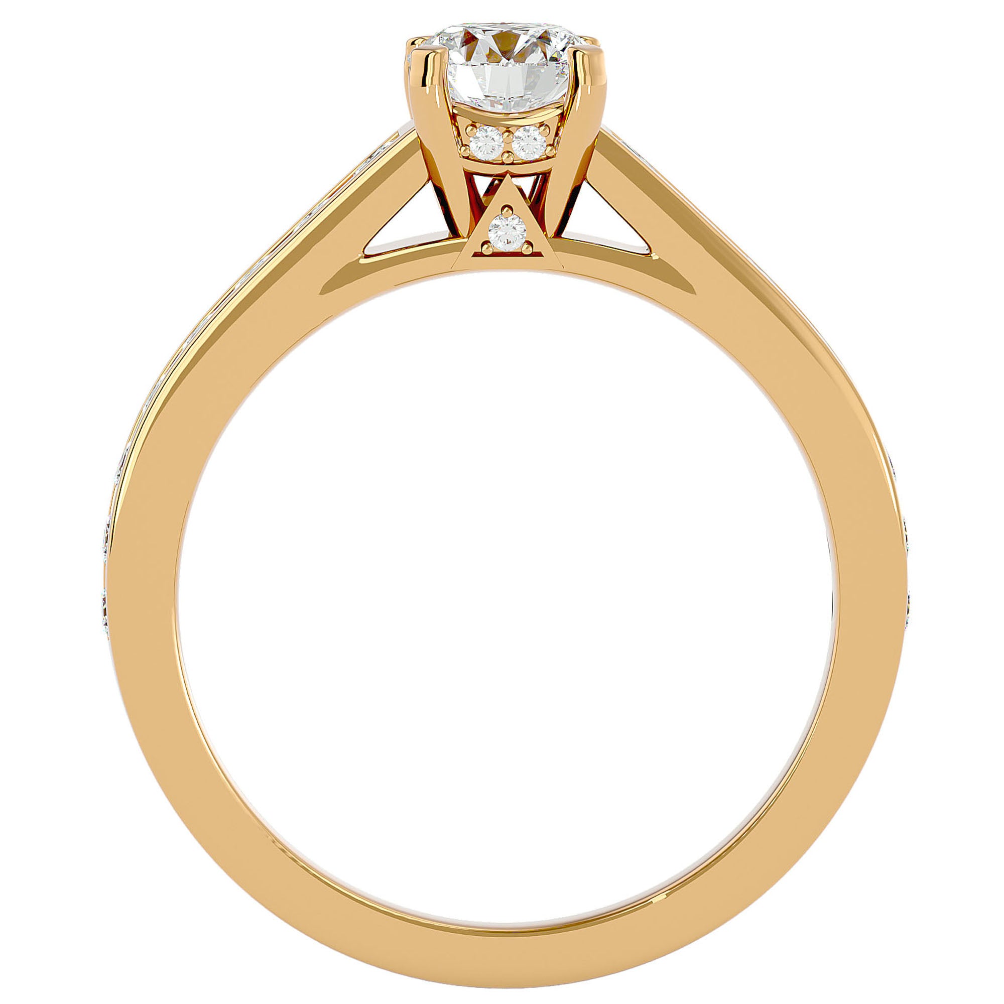 Inel De Logodnă Solitaire Éclat Divin din Aur 14k cu Moissanite de 1.09 ct din 14k Aur Galben - Castelo.ro