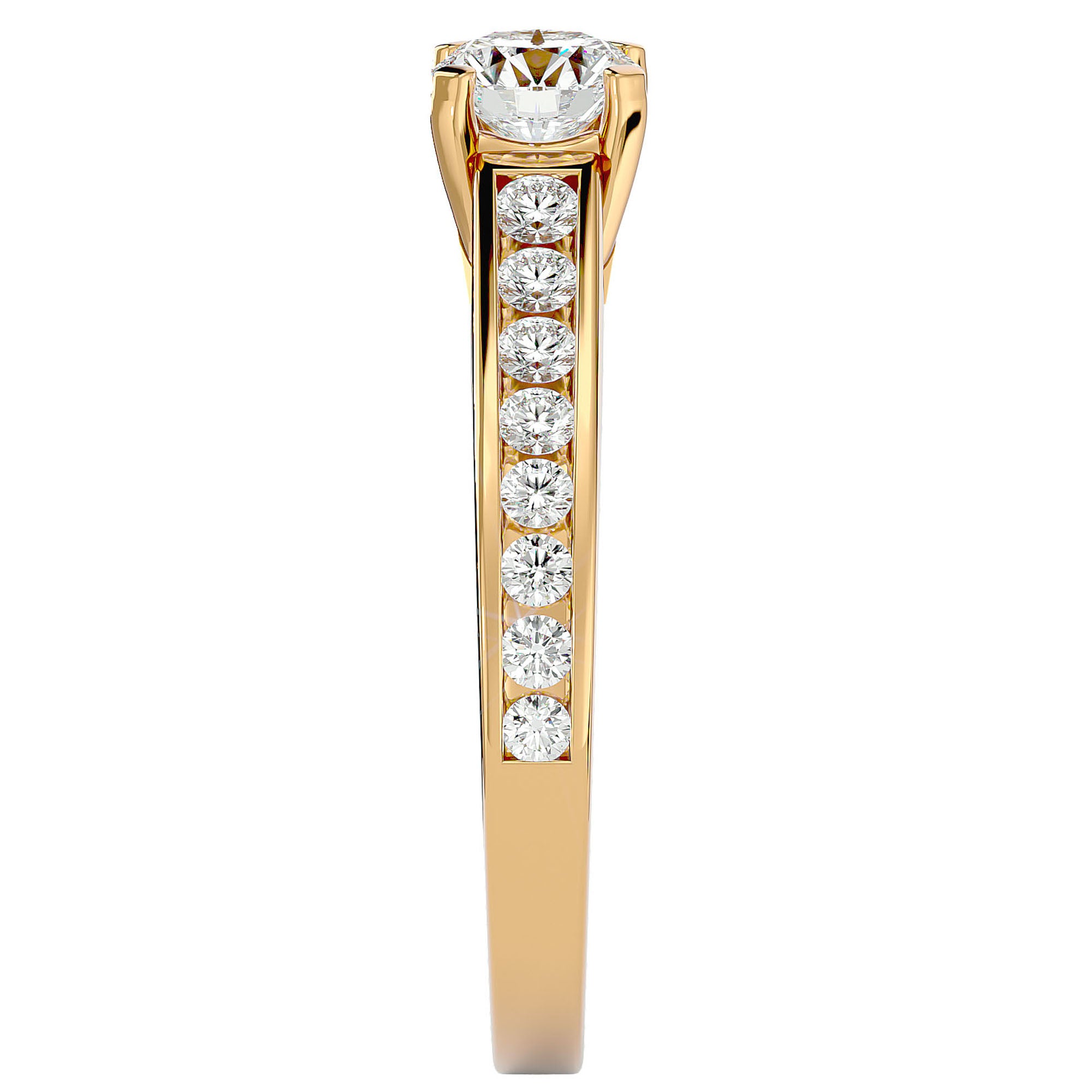 Inel De Logodnă Solitaire Éclat Divin din Aur 14k cu Moissanite de 1.09 ct din 14k Aur Galben - Castelo.ro