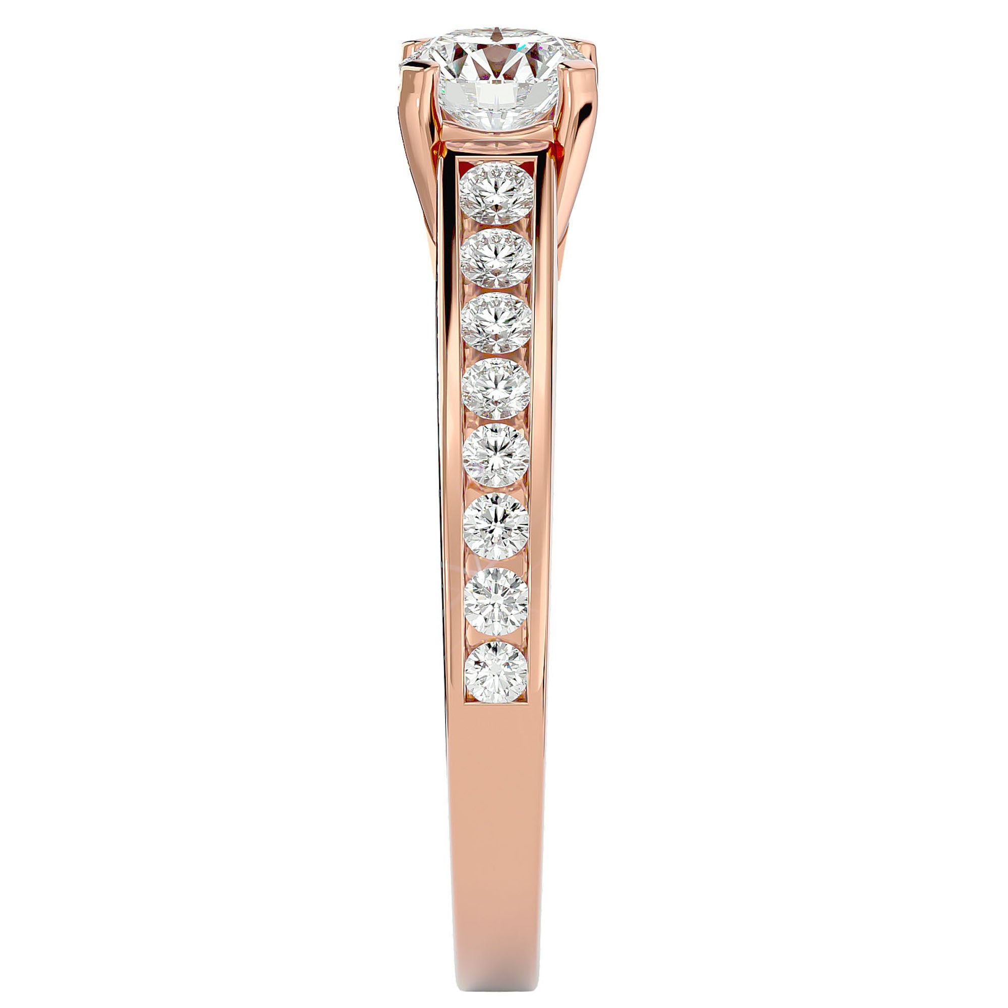 Inel De Logodnă Solitaire Éclat Divin din Aur 14k cu Diamante Naturale de 1.09 ct din 14k Aur Roz - Castelo.ro
