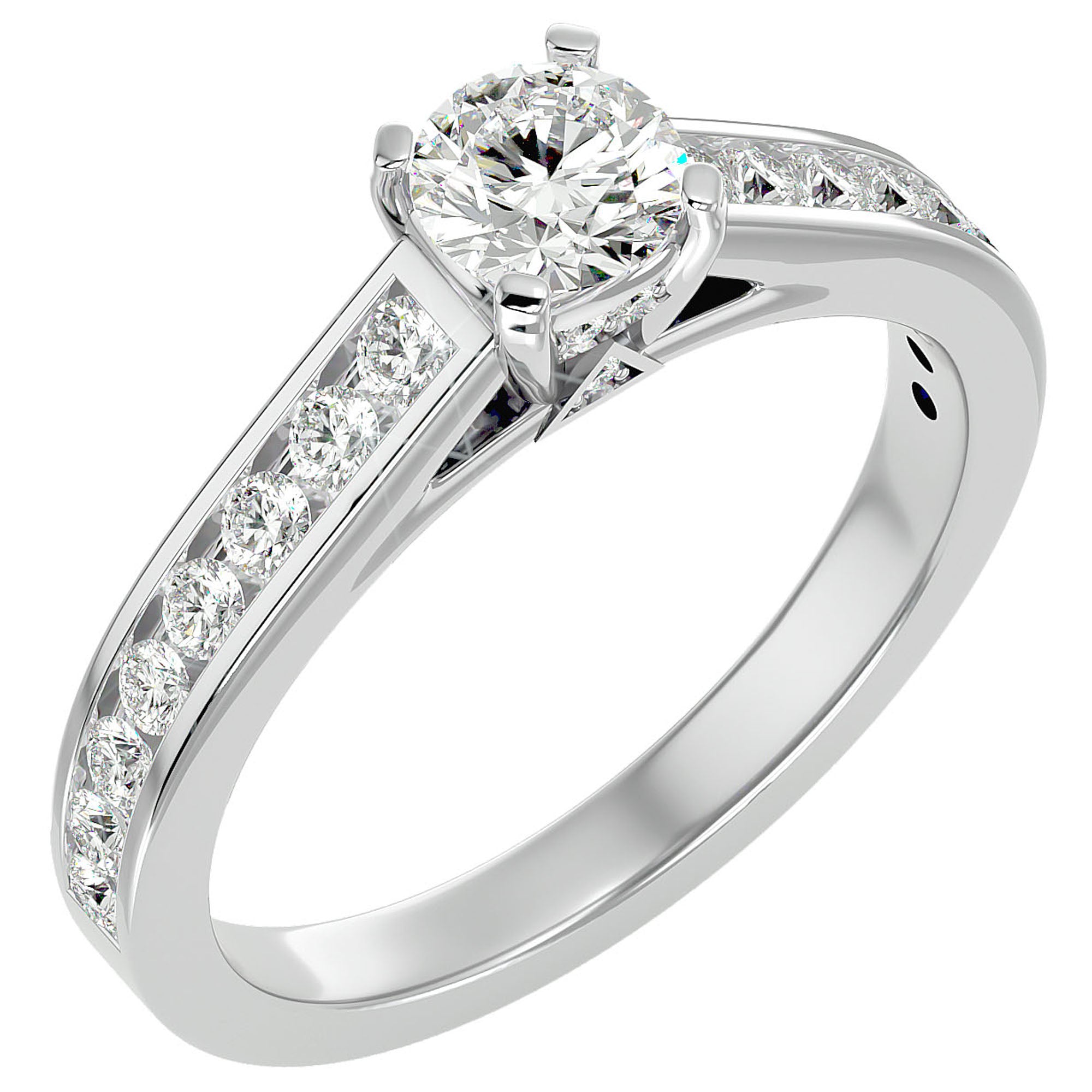Inel De Logodnă Solitaire Éclat Divin din Aur 14k cu Moissanite de 1.09 ct din 14k Aur Alb - Castelo.ro