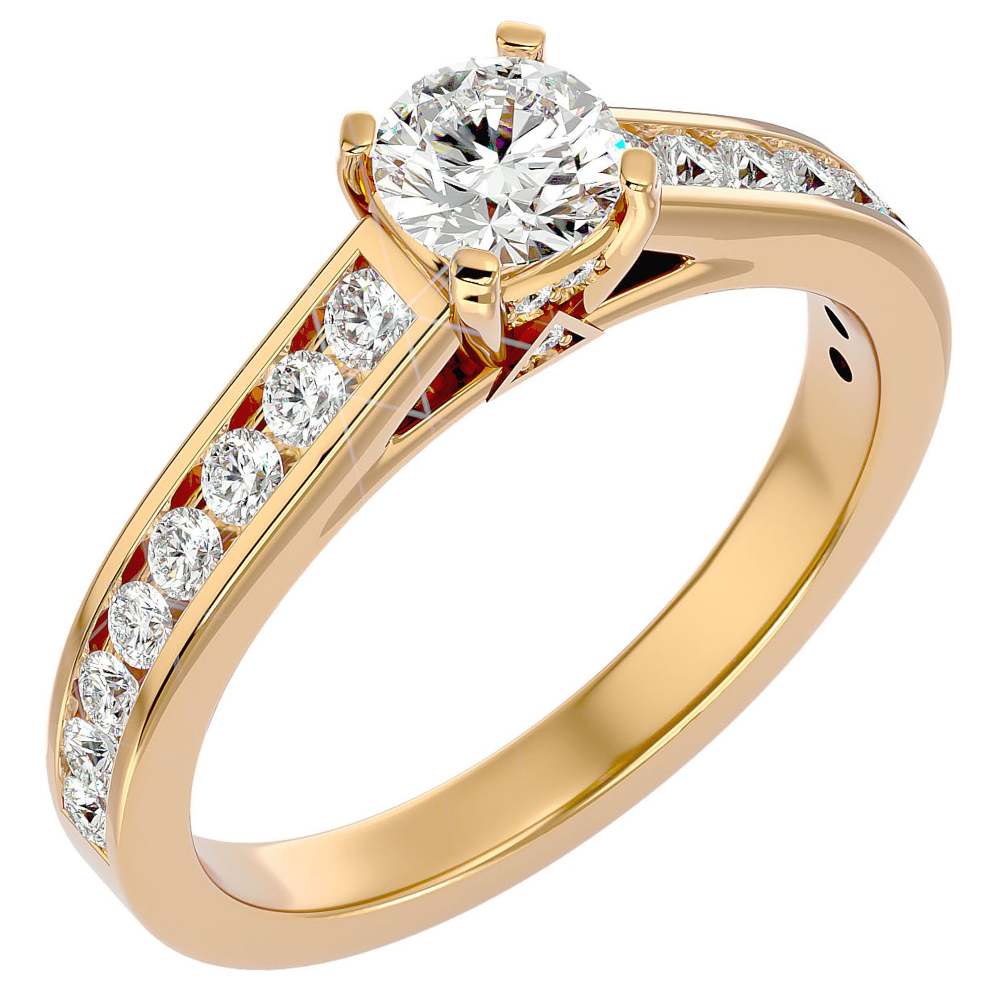 Inel De Logodnă Solitaire Éclat Divin din Aur 14k cu Diamante Naturale de 1.09 ct din 14k Aur Galben - Castelo.ro