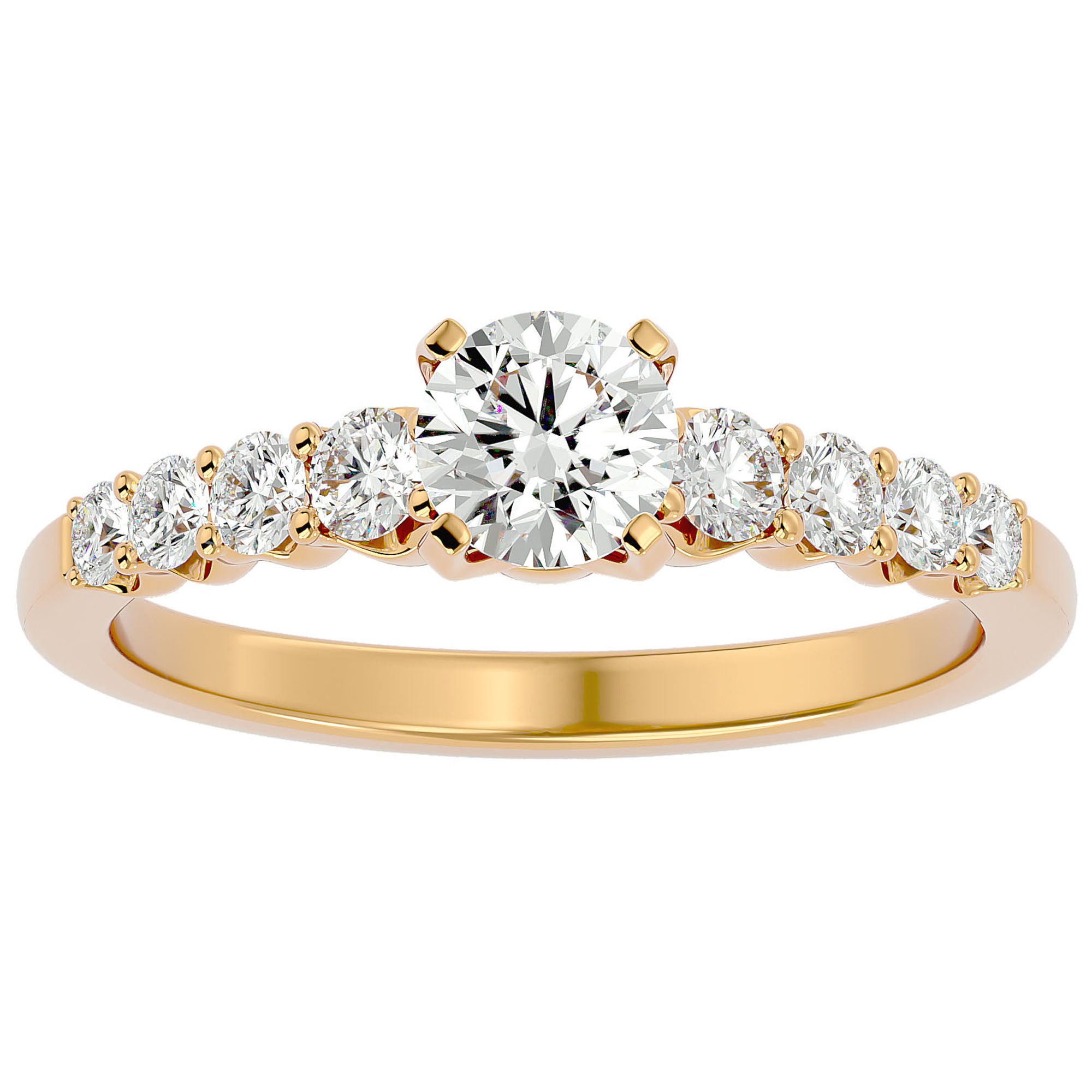 Inel De Logodnă Solitaire Vent du Nord cu Diamante Naturale de 1.16 ct din 18k Aur Galben - Castelo.ro