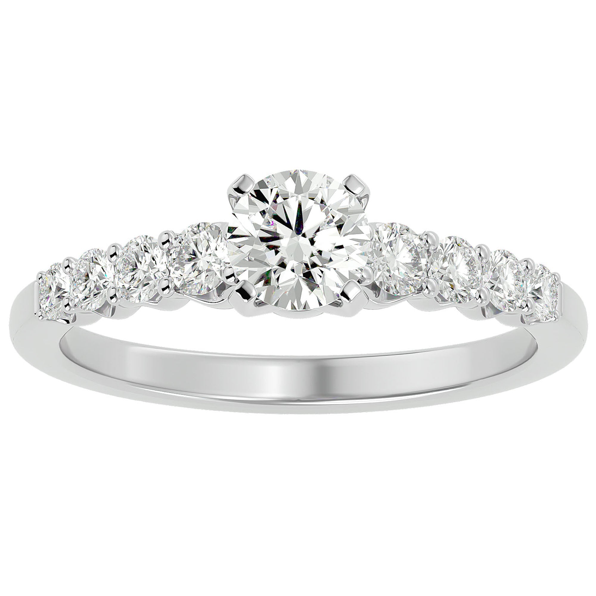 Inel De Logodnă Solitaire Vent du Nord din Aur 14k cu Moissanite de 1.16 ct din 14k Aur Alb - Castelo.ro