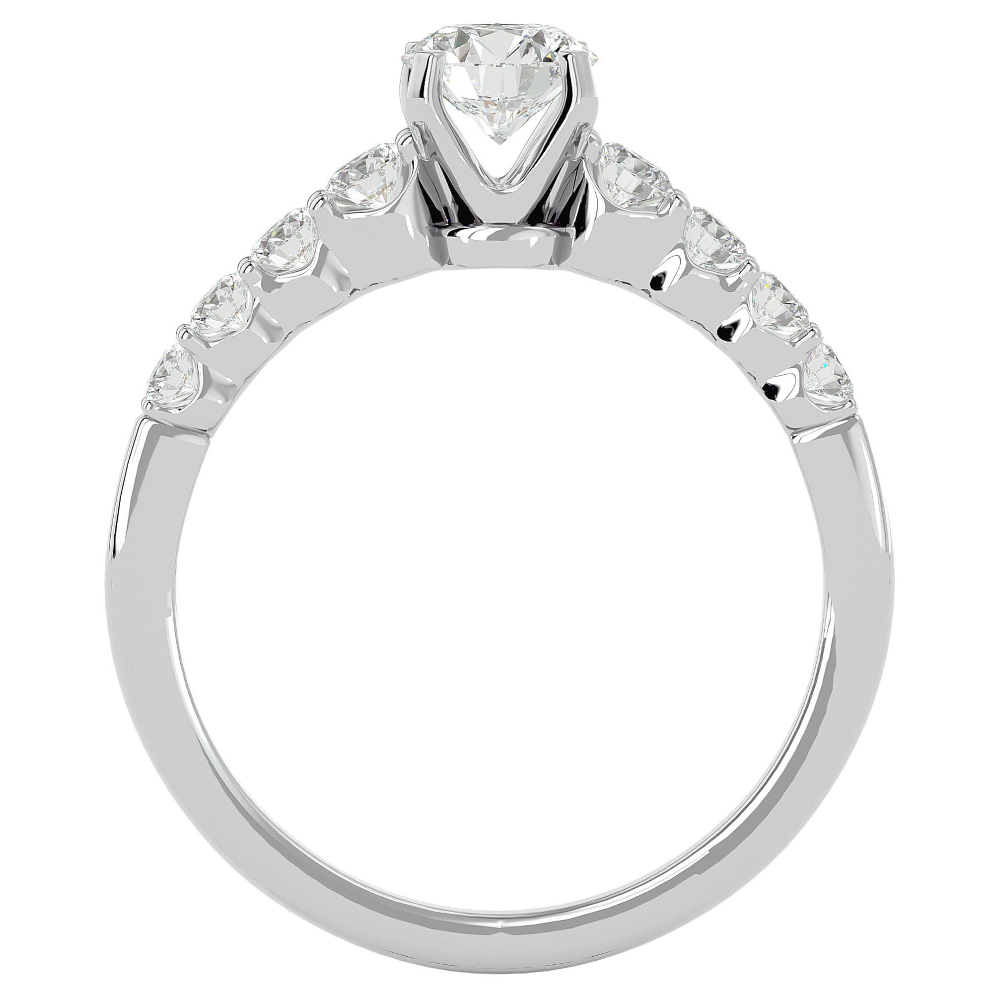 Inel De Logodnă Solitaire Vent du Nord din Aur 14k cu Moissanite de 1.16 ct din 14k Aur Alb - Castelo.ro