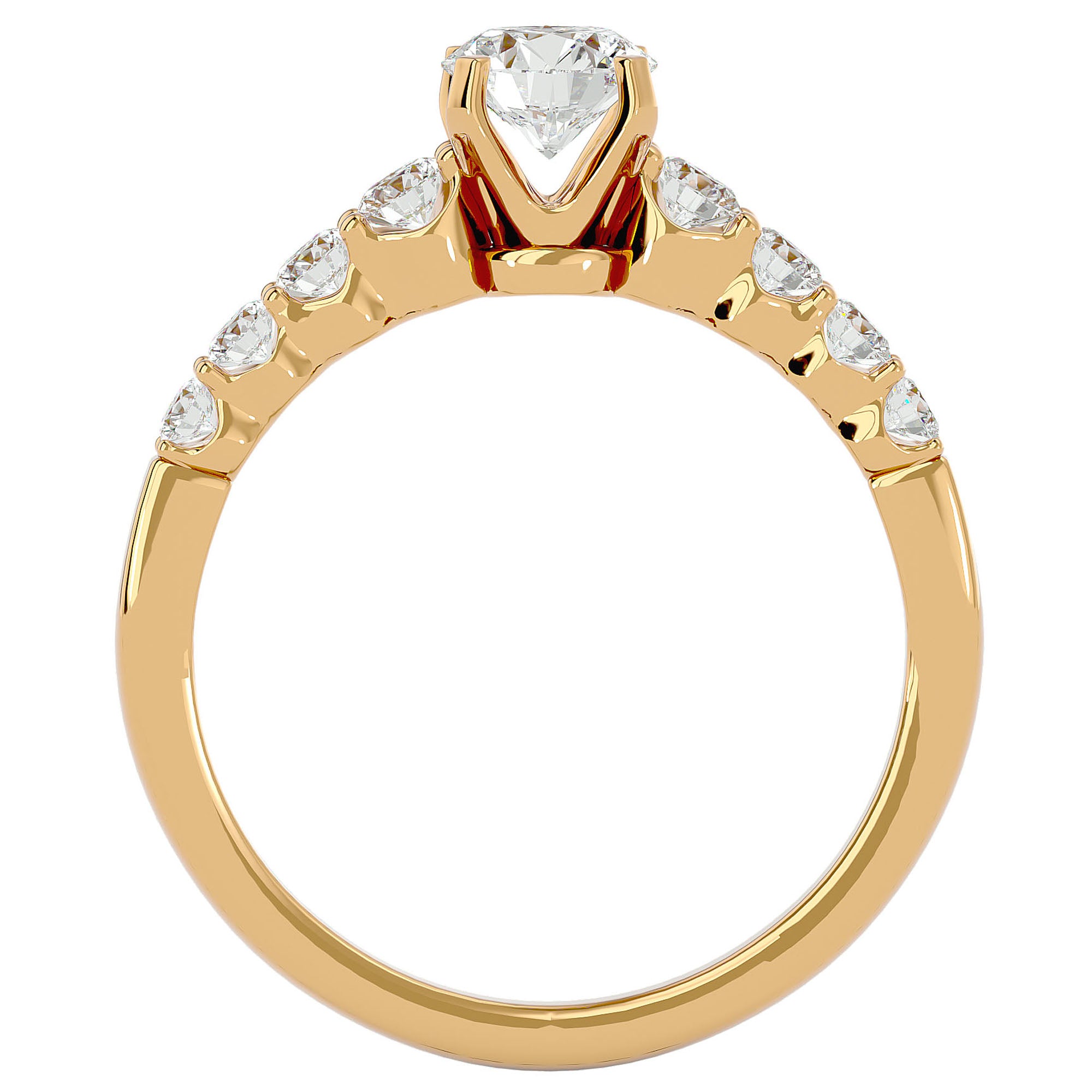 Inel De Logodnă Solitaire Vent du Nord cu Diamante Naturale de 1.16 ct din 18k Aur Galben - Castelo.ro