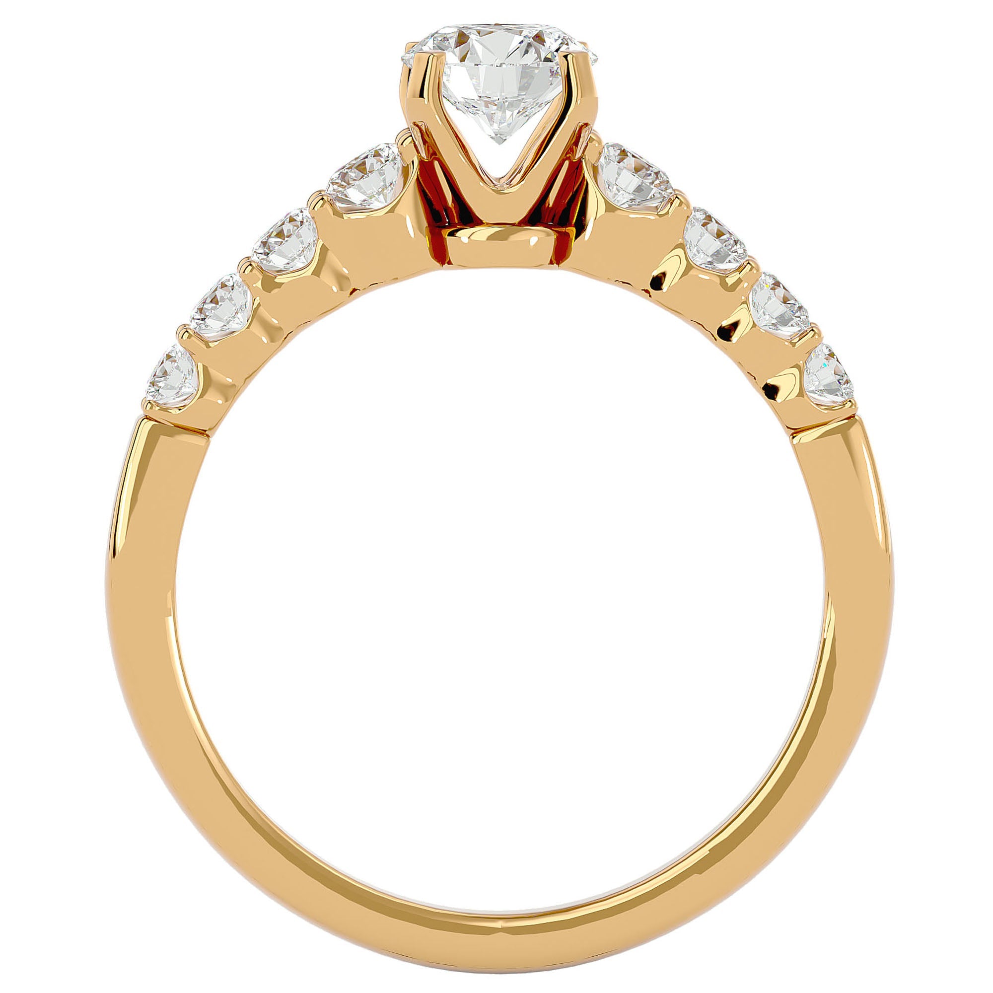 Inel De Logodnă Solitaire Vent du Nord din Aur 14k cu Moissanite de 1.16 ct din 14k Aur Galben - Castelo.ro