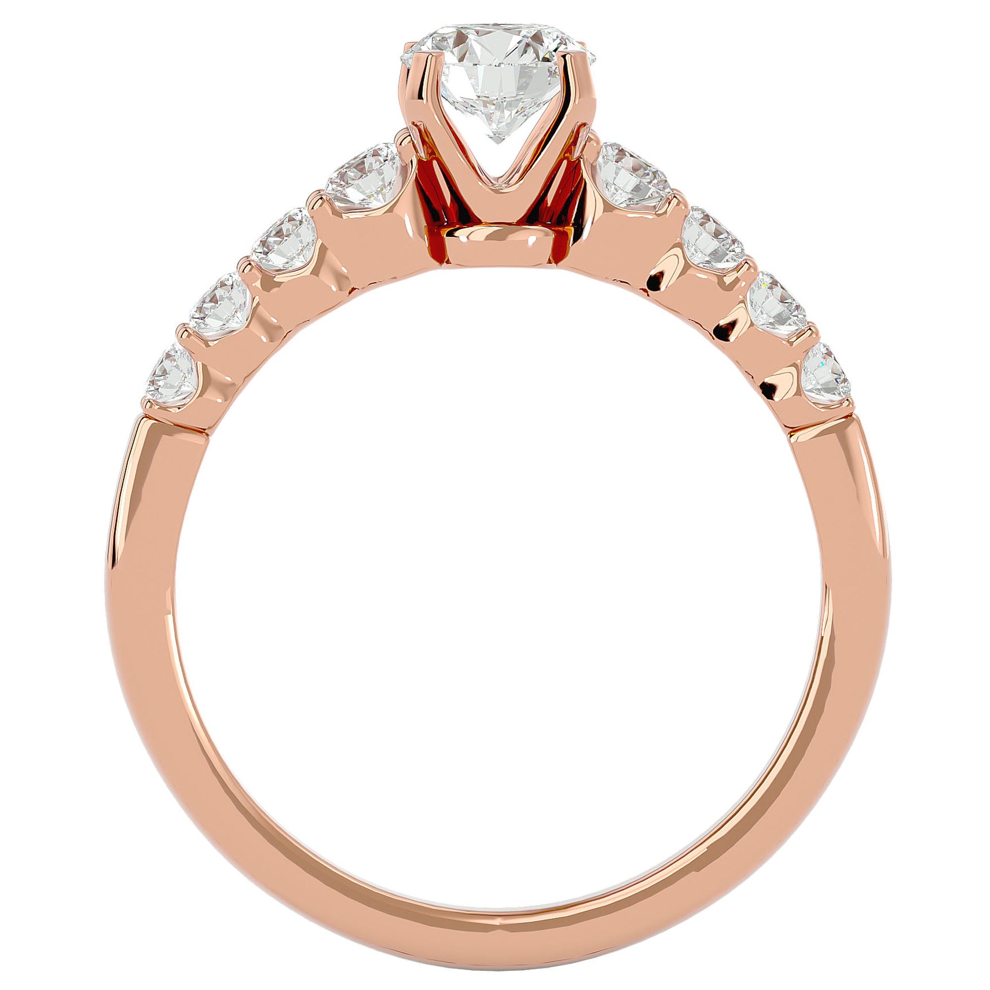 Inel De Logodnă Solitaire Vent du Nord din Aur 14k cu Moissanite de 1.16 ct din 14k Aur Roz - Castelo.ro