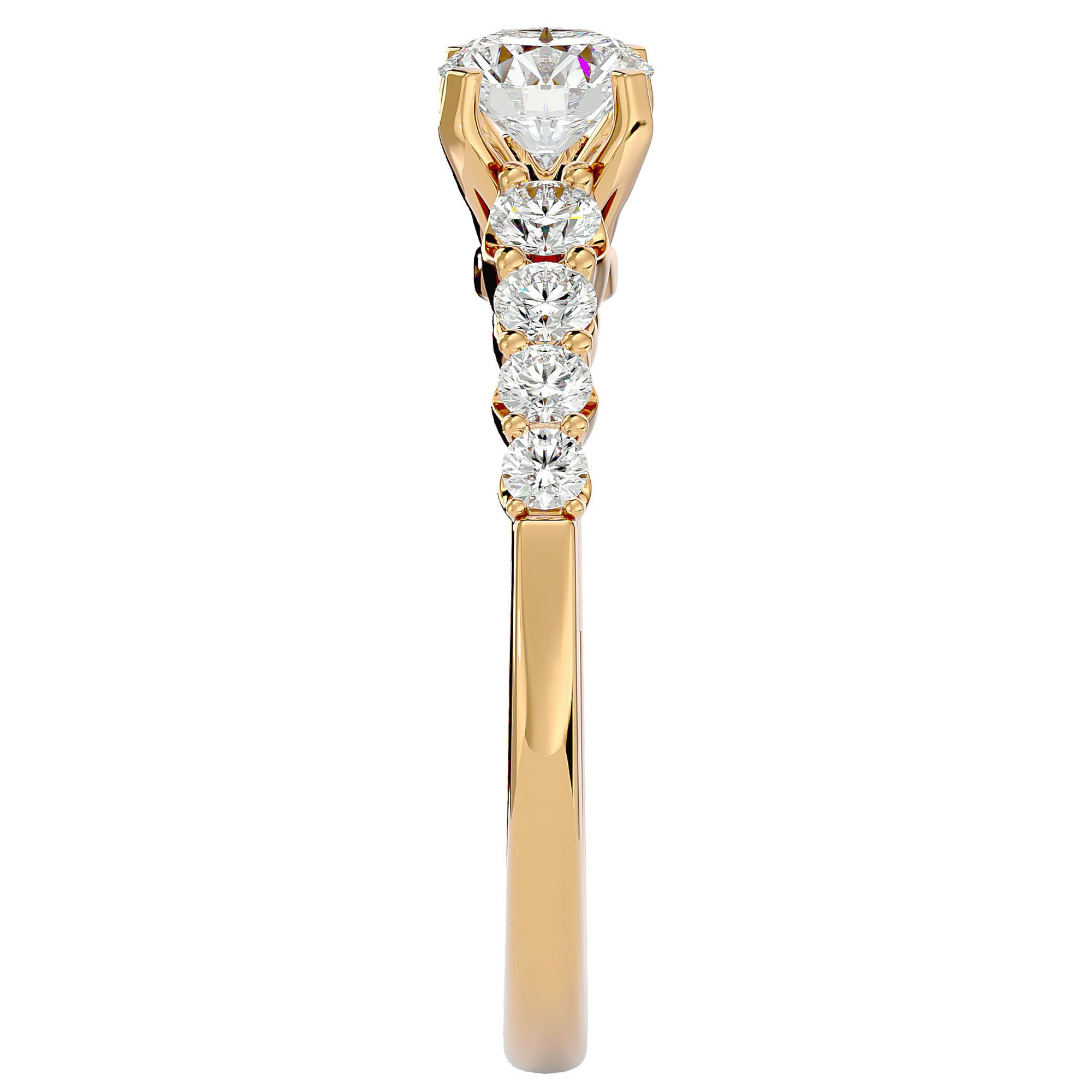Inel De Logodnă Solitaire Vent du Nord cu Diamante Naturale de 1.16 ct din 18k Aur Galben - Castelo.ro