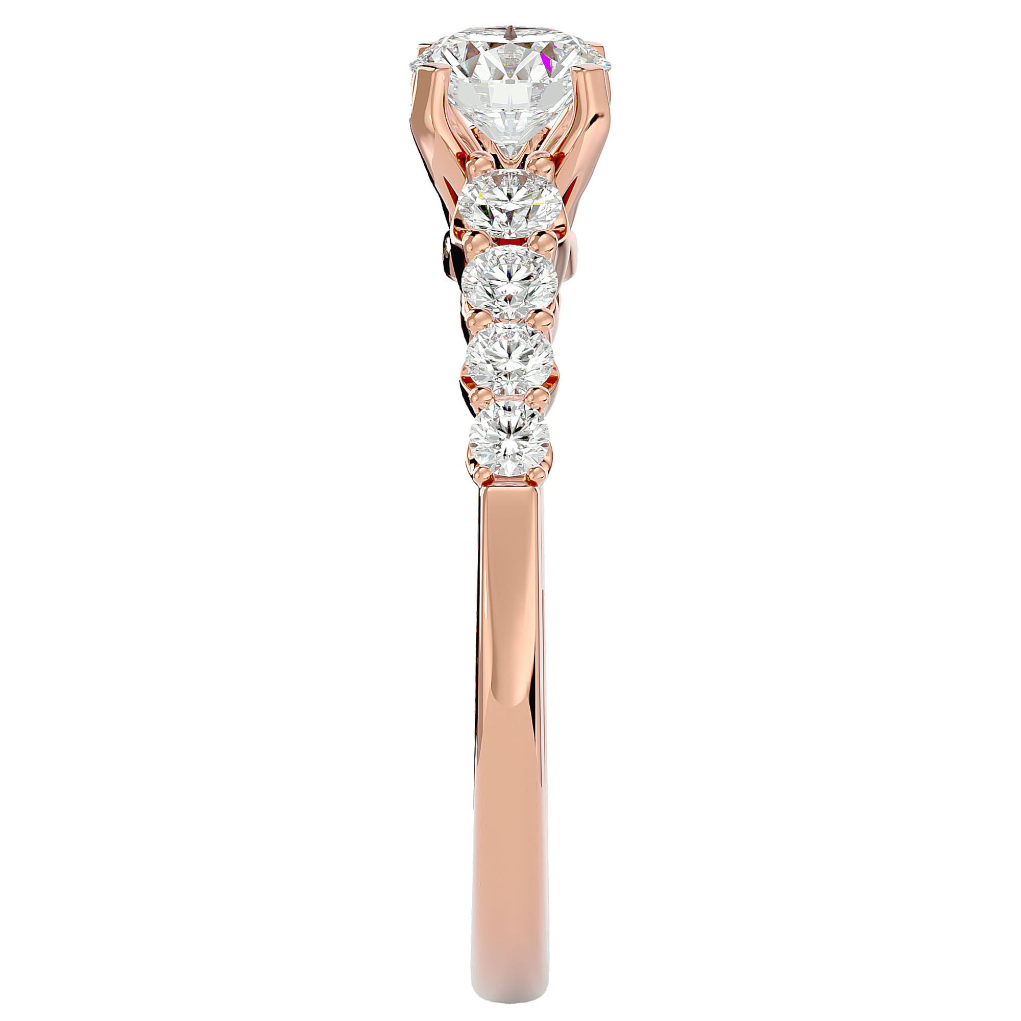 Inel De Logodnă Solitaire Vent du Nord cu Diamante Naturale de 1.16 ct din 18k Aur Roz - Castelo.ro