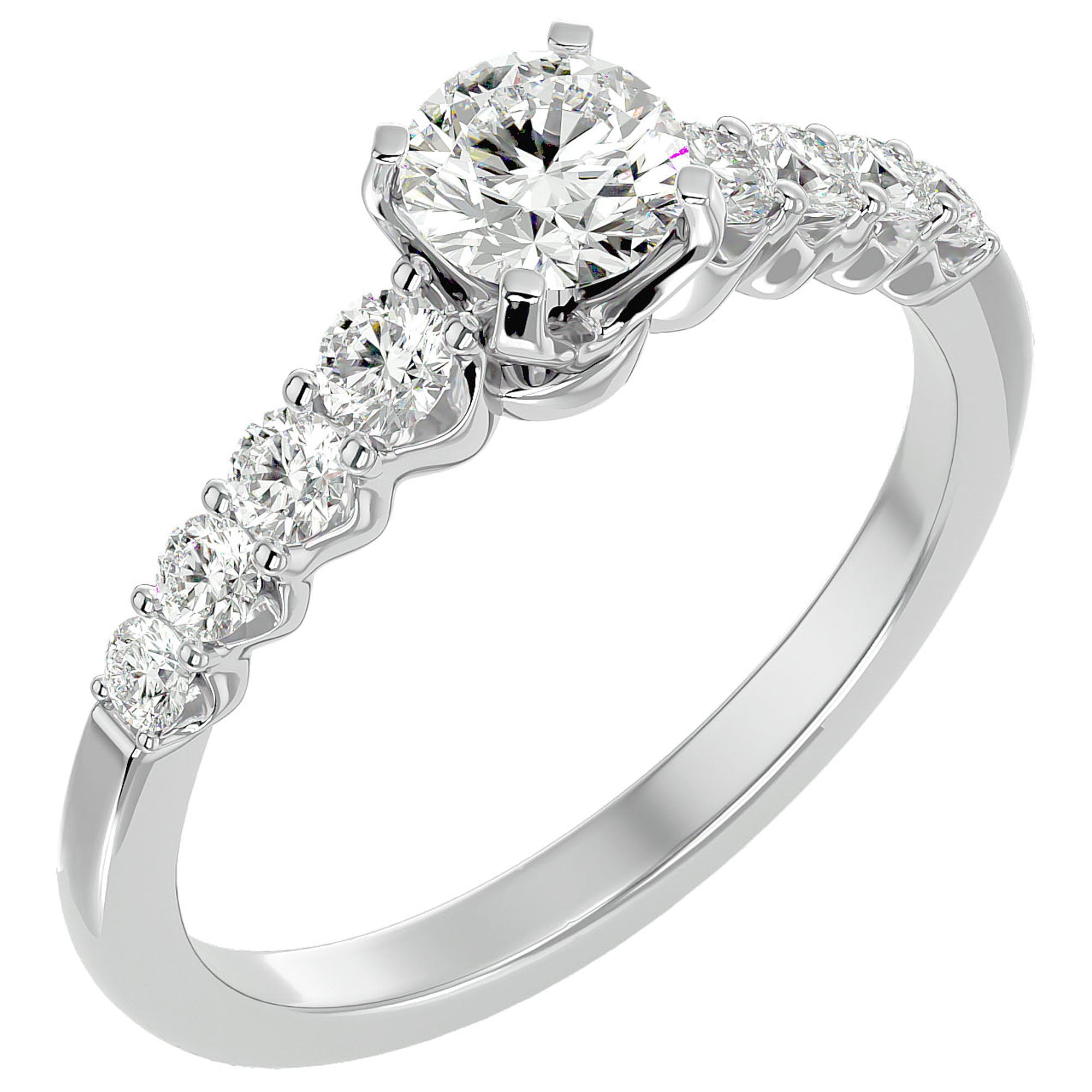 Inel De Logodnă Solitaire Vent du Nord din Aur 14k cu Moissanite de 1.16 ct din 14k Aur Alb - Castelo.ro