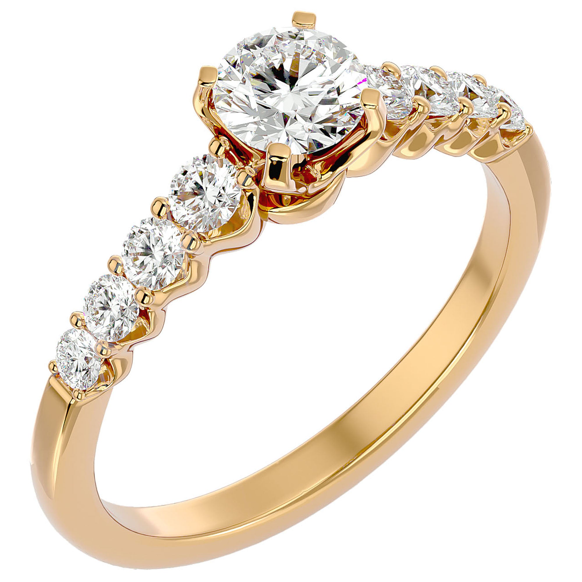 Inel De Logodnă Solitaire Vent du Nord cu Diamante Naturale de 1.16 ct din 18k Aur Galben - Castelo.ro