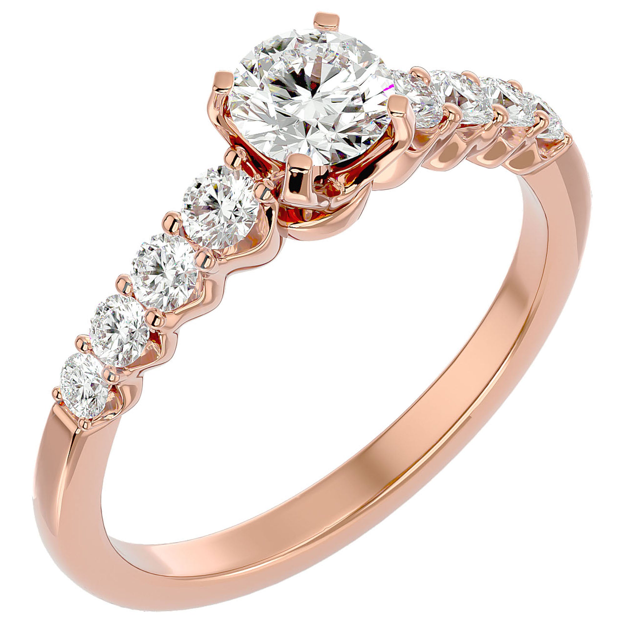 Inel De Logodnă Solitaire Vent du Nord cu Diamante Naturale de 1.16 ct din 18k Aur Roz - Castelo.ro