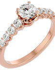 Inel De Logodnă Solitaire Vent du Nord cu Diamante Naturale de 1.16 ct din 18k Aur Roz - Castelo.ro