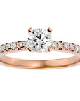 Inel De Logodnă Solitaire Enchantée din Aur 14k cu Moissanite de 0.91 ct din 14k Aur Roz - Castelo.ro