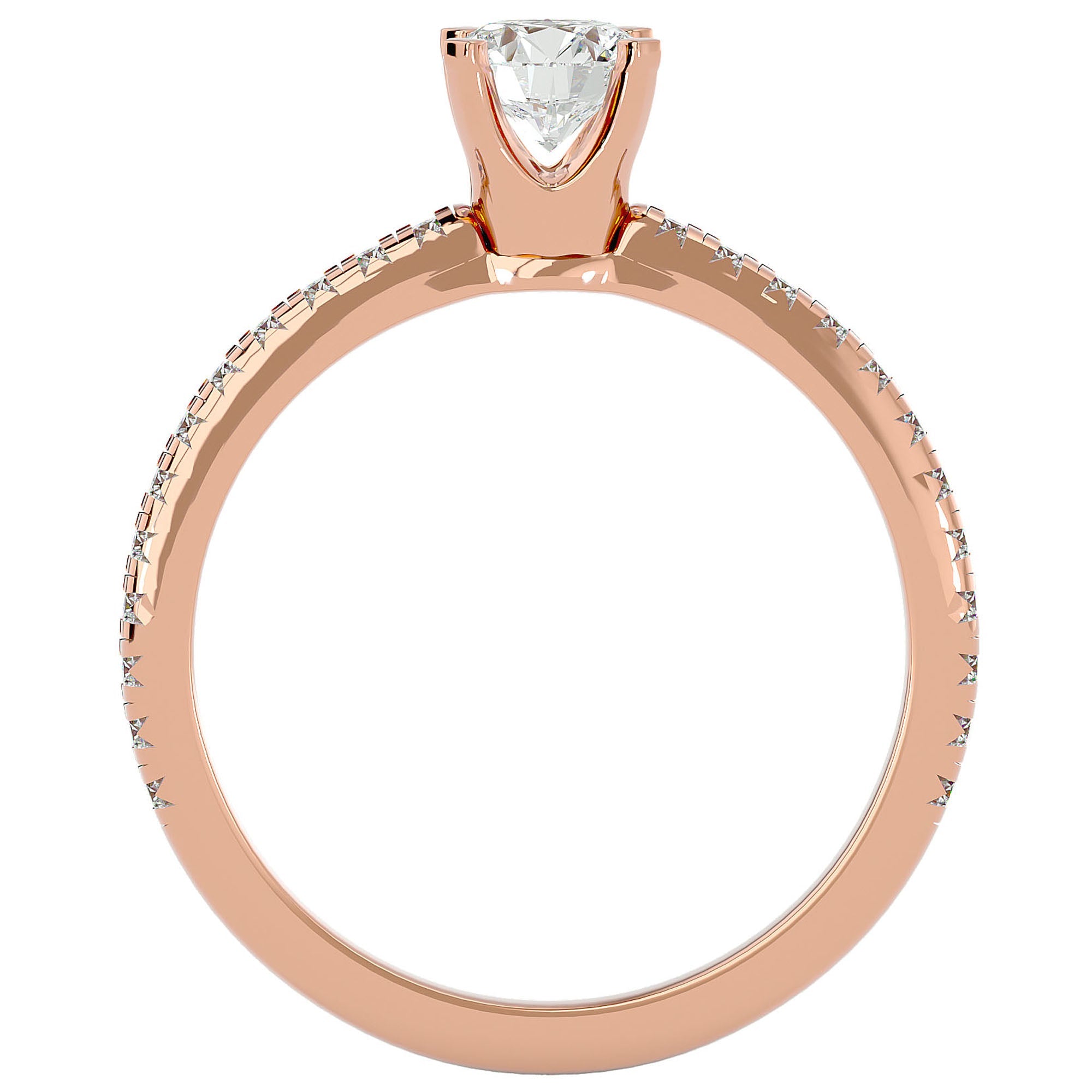 Inel De Logodnă Solitaire Enchantée din Aur 14k cu Moissanite de 0.91 ct din 14k Aur Roz - Castelo.ro