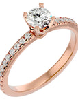 Inel De Logodnă Solitaire Enchantée din Aur 14k cu Diamante Naturale de 0.91 ct din 14k Aur Roz - Castelo.ro