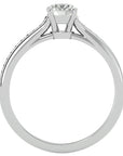 Inel De Logodnă Timeless Solitaire Pavé cu Diamante Create în Laborator de 0.74 ct din Platina - Castelo.ro