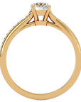 Inel De Logodnă Timeless Solitaire Pavé din Aur 14k cu Diamante Create în Laborator de 0.74 ct din 14k Aur Galben - Castelo.ro
