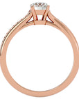 Inel De Logodnă Timeless Solitaire Pavé din Aur 14k cu Diamante Create în Laborator de 0.74 ct din 14k Aur Roz - Castelo.ro