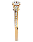 Inel De Logodnă Timeless Solitaire Pavé din Aur 14k cu Moissanite de 0.74 ct din 14k Aur Galben - Castelo.ro