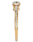 Inel De Logodnă Timeless Solitaire Pavé din Aur 14k cu Moissanite de 0.74 ct din 14k Aur Galben - Castelo.ro
