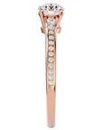 Inel De Logodnă Timeless Solitaire Pavé din Aur 14k cu Diamante Create în Laborator de 0.74 ct din 14k Aur Roz - Castelo.ro