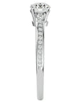 Inel De Logodnă Timeless Solitaire Pavé cu Diamante Create în Laborator de 0.74 ct din Platina - Castelo.ro