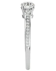 Inel De Logodnă Timeless Solitaire Pavé din Aur 14k cu Moissanite de 0.74 ct din 14k Aur Alb - Castelo.ro
