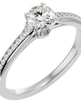Inel De Logodnă Timeless Solitaire Pavé cu Diamante Create în Laborator de 0.74 ct din Platina - Castelo.ro