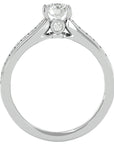 Inel De Logodnă Montură Duo Solitaire Pavé din Aur 14k cu Diamante Naturale de 1.10 ct din 14k Aur Alb - Castelo.ro