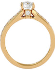 Inel De Logodnă Montură Duo Solitaire Pavé cu Moissanite de 1.10 ct din 18k Aur Galben - Castelo.ro