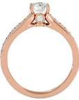 Inel De Logodnă Montură Duo Solitaire Pavé din Aur 14k cu Diamante Naturale de 1.10 ct din 14k Aur Roz - Castelo.ro