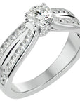 Inel De Logodnă Montură Duo Solitaire Pavé cu Diamante Create în Laborator de 1.10 ct din Platina - Castelo.ro
