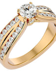 Inel De Logodnă Montură Duo Solitaire Pavé din Aur 14k cu Diamante Naturale de 1.10 ct din 14k Aur Galben - Castelo.ro