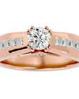 Inel De Logodnă Torrent de Feu din Aur 14k cu Moissanite de 1.04 ct din 14k Aur Roz - Castelo.ro