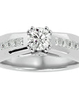 Inel De Logodnă Torrent de Feu din Aur 14k cu Moissanite de 1.04 ct din 14k Aur Alb - Castelo.ro
