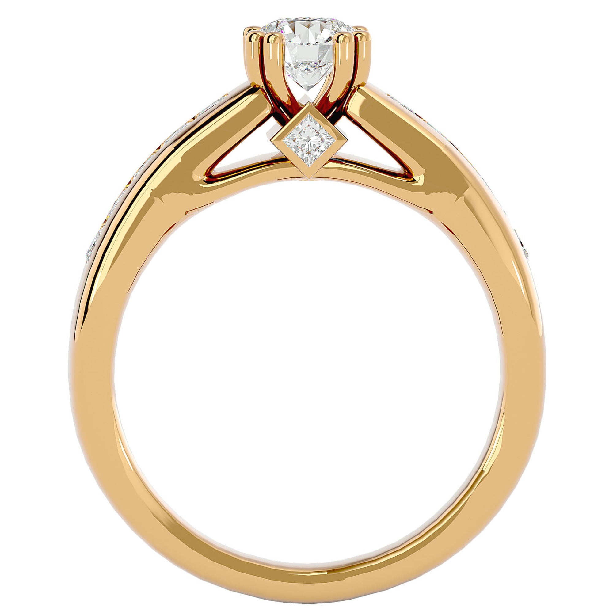 Inel De Logodnă Torrent de Feu din Aur 14k cu Diamante Create în Laborator de 1.04 ct din 14k Aur Galben - Castelo.ro