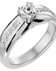 Inel De Logodnă Torrent de Feu din Aur 14k cu Diamante Naturale de 1.04 ct din 14k Aur Alb - Castelo.ro