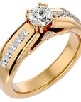 Inel De Logodnă Torrent de Feu din Aur 14k cu Moissanite de 1.04 ct din 14k Aur Galben - Castelo.ro