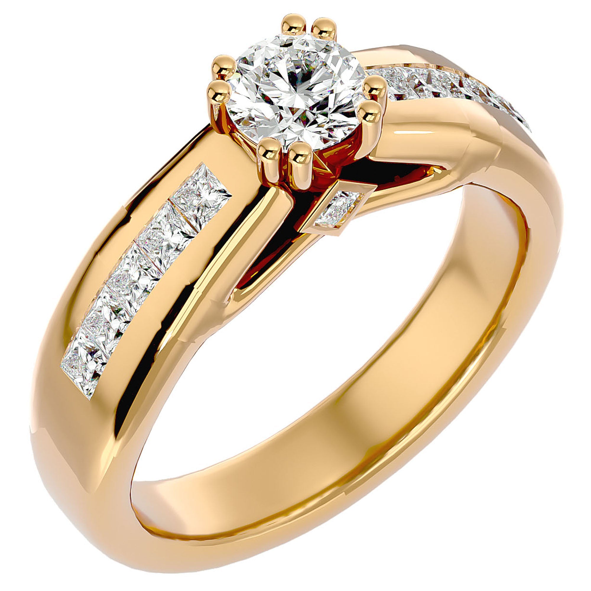 Inel De Logodnă Torrent de Feu din Aur 14k cu Diamante Create în Laborator de 1.04 ct din 14k Aur Galben - Castelo.ro