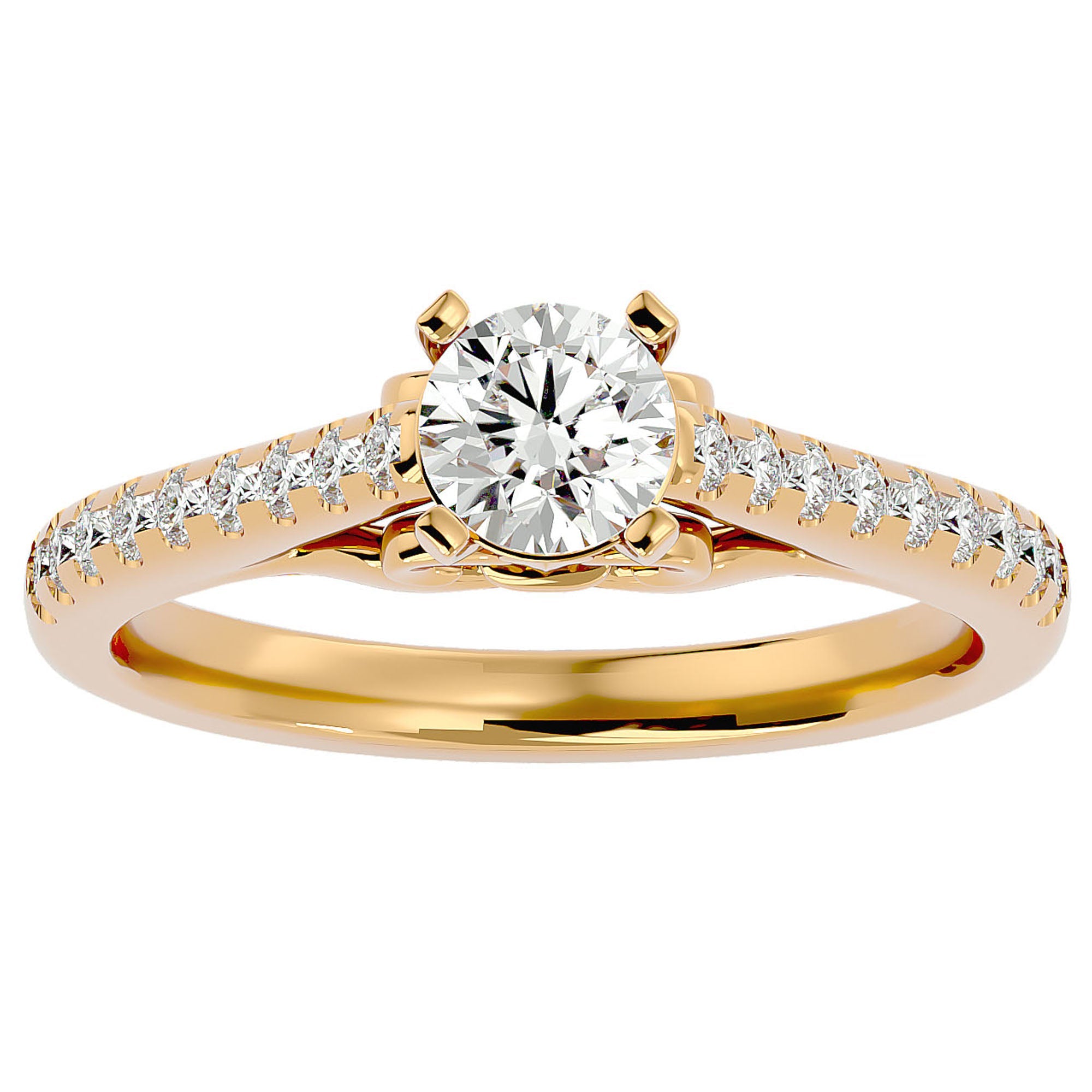 Inel De Logodnă Sérénade Solitaire cu Diamante Naturale de 0.80 ct din 18k Aur Galben - Castelo.ro