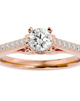Inel De Logodnă Sérénade Solitaire cu Diamante Naturale de 0.80 ct din 18k Aur Roz - Castelo.ro