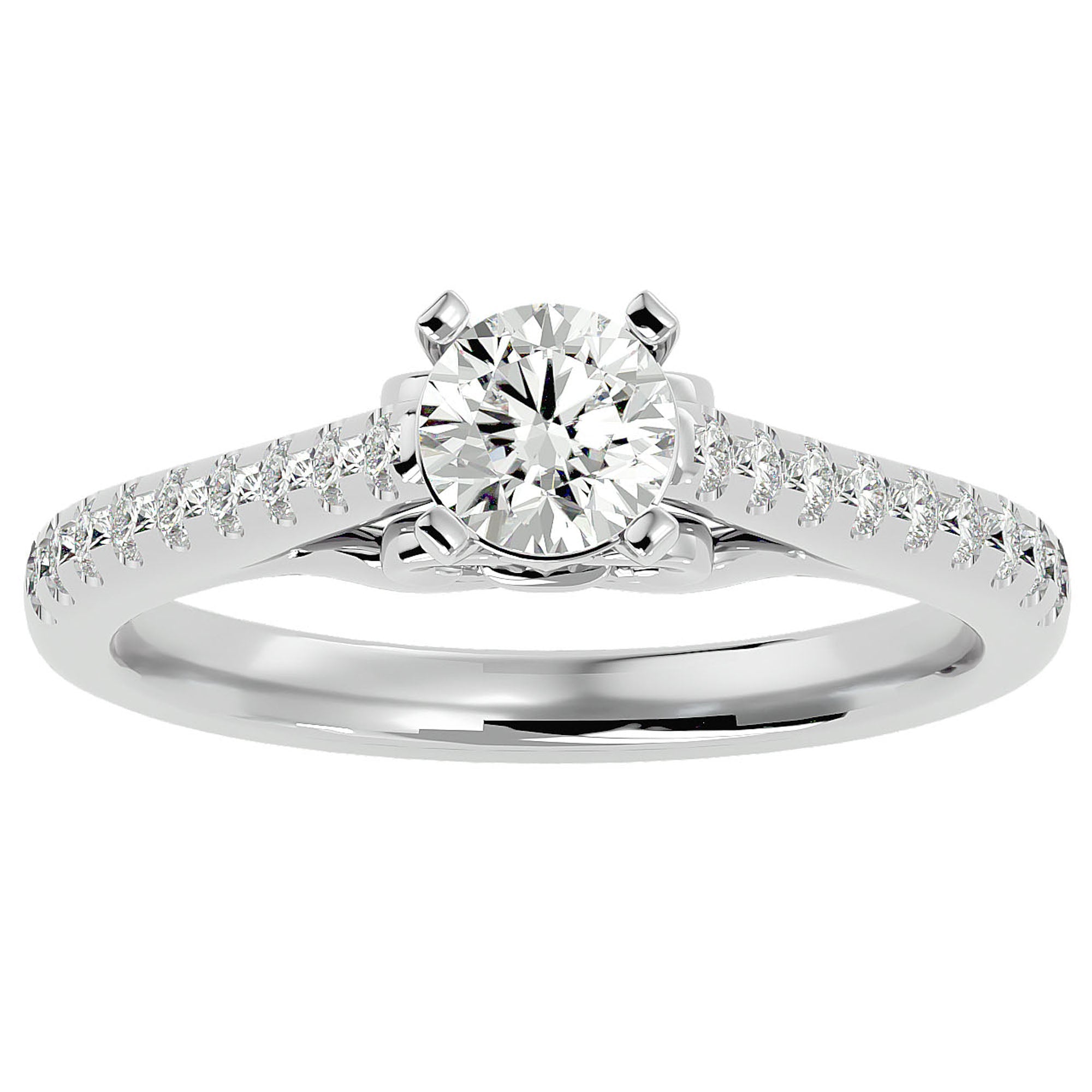 Inel De Logodnă Sérénade Solitaire cu Diamante Naturale de 0.80 ct din Platina - Castelo.ro