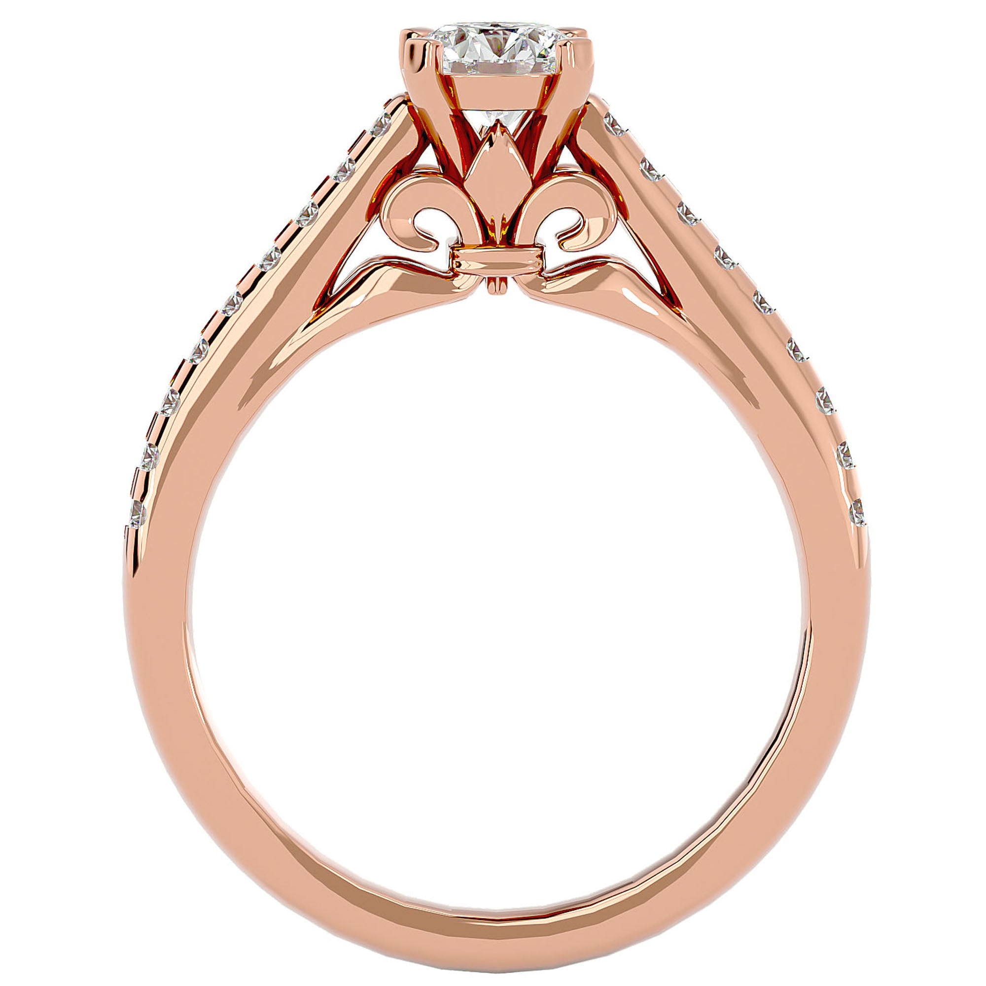 Inel De Logodnă Sérénade Solitaire cu Diamante Naturale de 0.80 ct din 18k Aur Roz - Castelo.ro