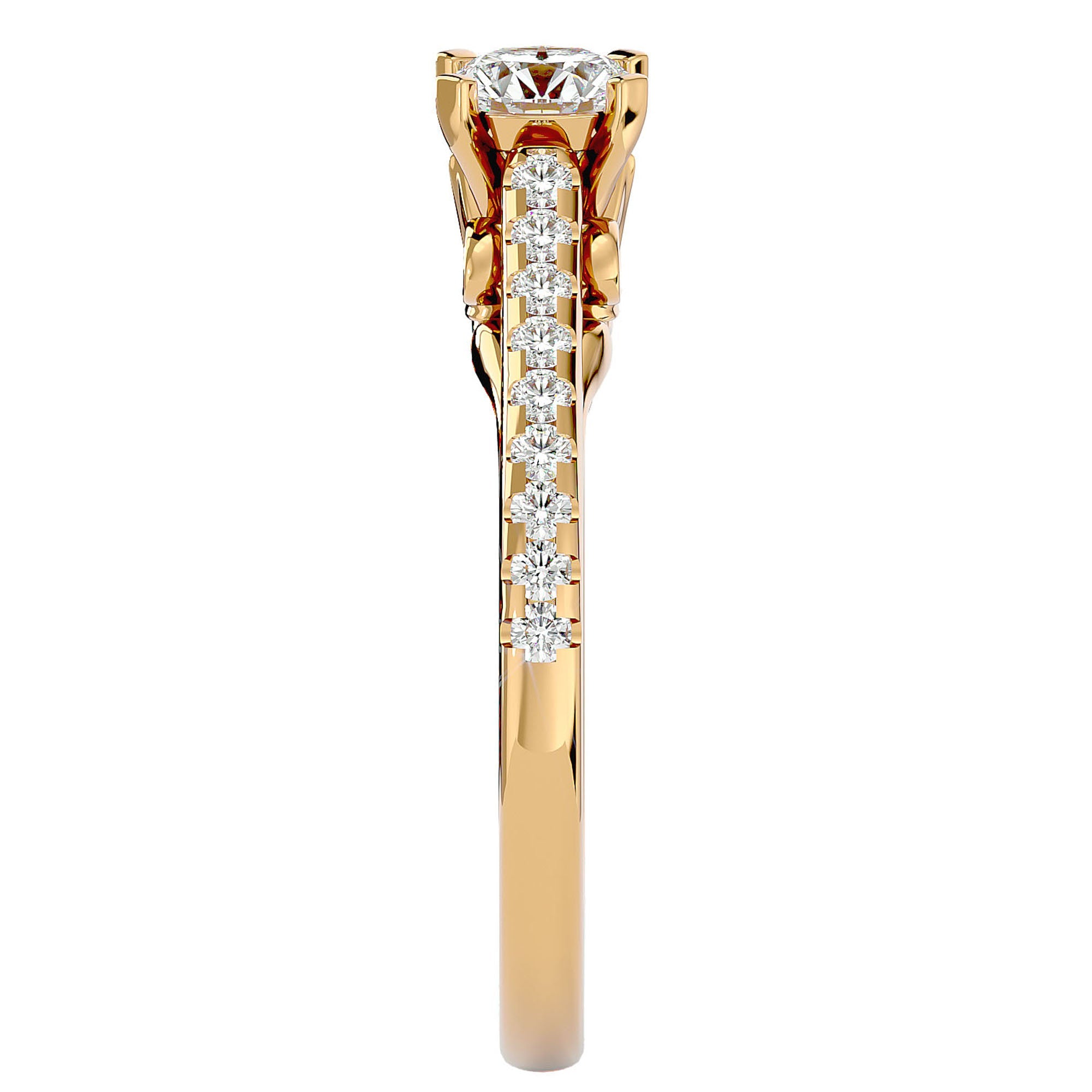 Inel De Logodnă Sérénade Solitaire cu Diamante Naturale de 0.80 ct din 18k Aur Galben - Castelo.ro