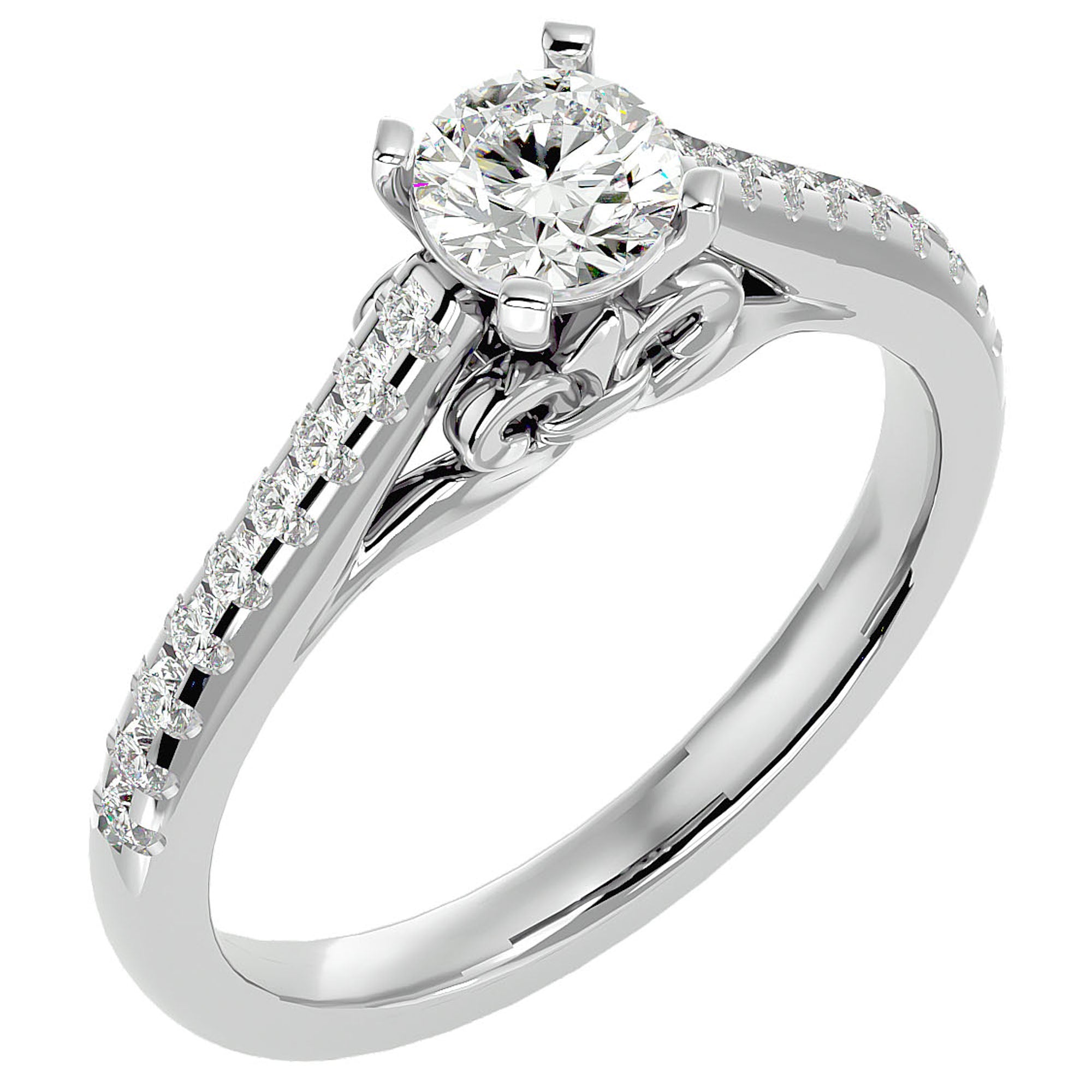 Inel De Logodnă Sérénade Solitaire cu Diamante Naturale de 0.80 ct din Platina - Castelo.ro
