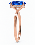 Inel de Logodnă Kensington din Aur 18k cu Safir Creat în Laborator Oval 12x8 mm și Diamante Create în Laborator din 18k Aur Roz - Castelo.ro