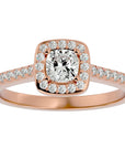 Inel de Logodnă Retro Pavé cu Diamante Naturale de 0.72 ct din 18k Aur Roz - Castelo.ro