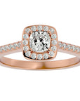 Inel de Logodnă Retro Pavé din Aur 14k cu Moissanite de 0.72 ct din 14k Aur Roz - Castelo.ro