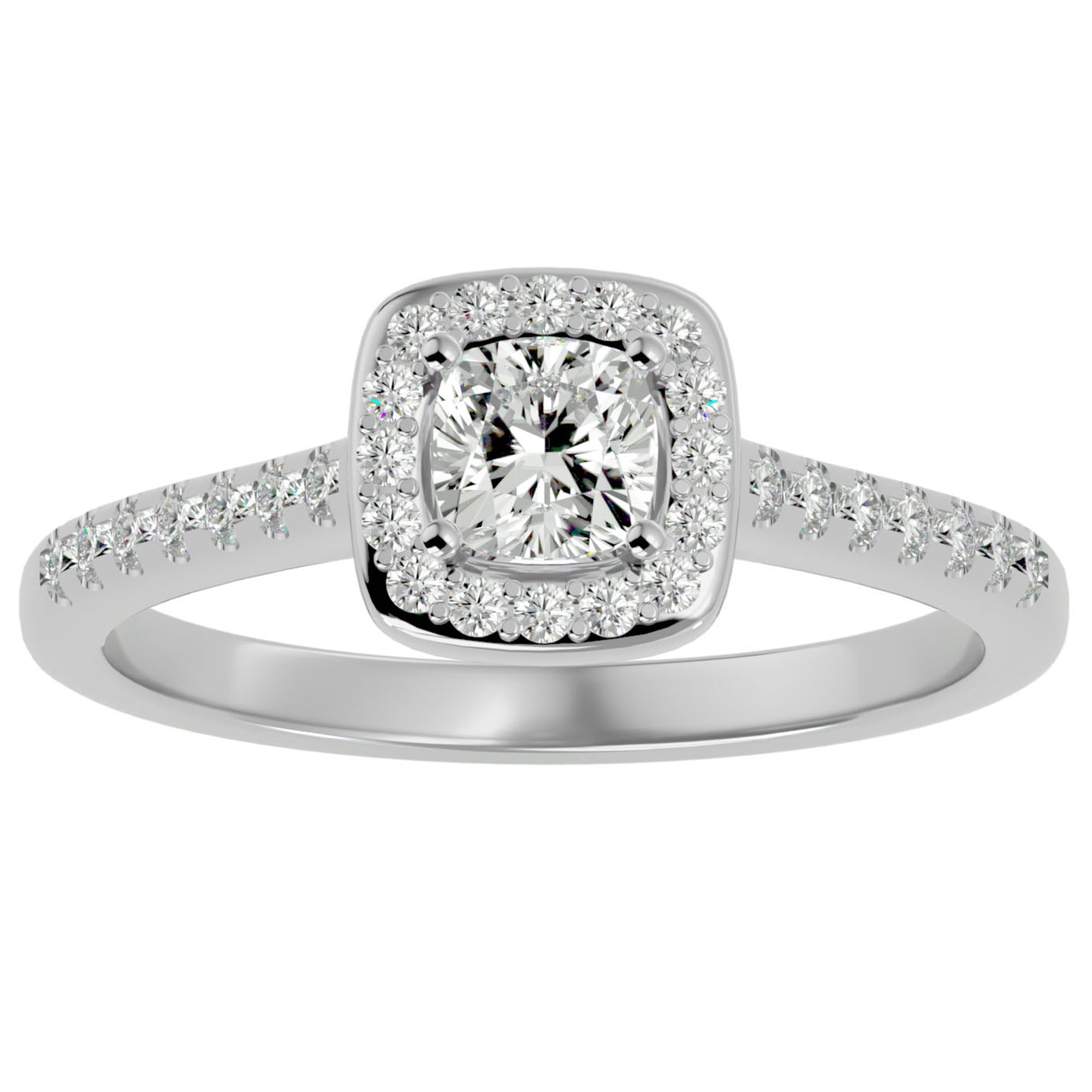 Inel de Logodnă Retro Pavé cu Diamante Create în Laborator de 0.72 ct din Platina - Castelo.ro